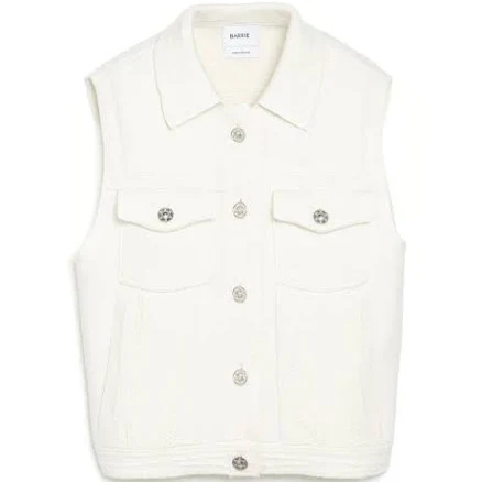 Barrie Women's Oversized Sleeveless Cashmere and Cotton Denim Jacket