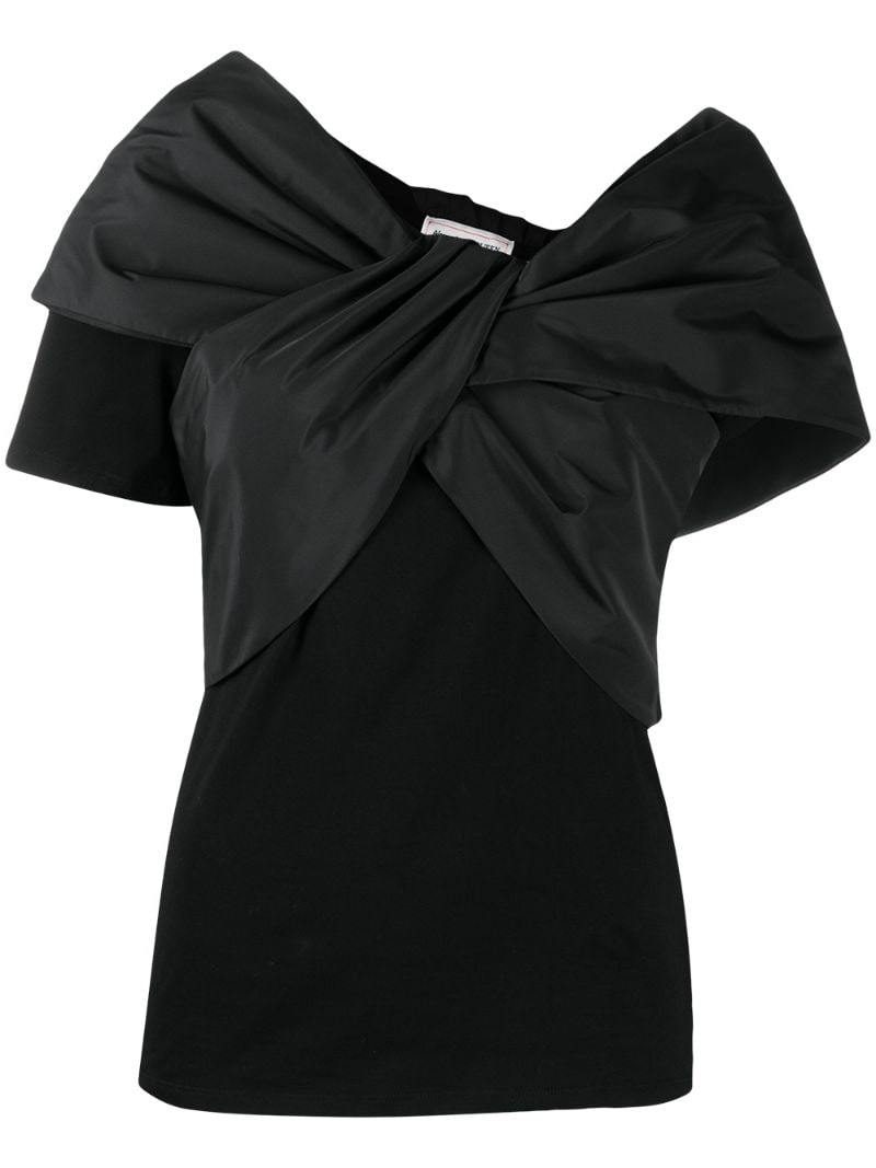 Ruched Crossover Blouse