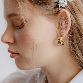 Natural bold ring earring