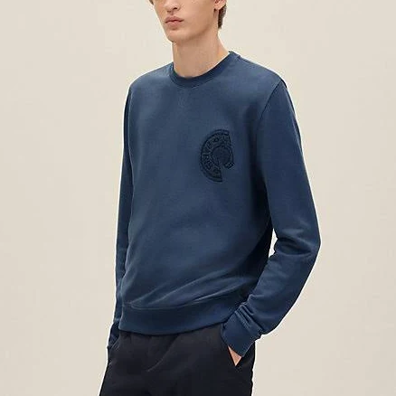 Hermès - C.D.S. crewneck sweater, Men's, Blue
