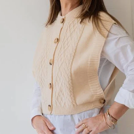 Wool Cable Knit Vest