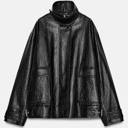 Zara Oversized Faux Leather Jacket