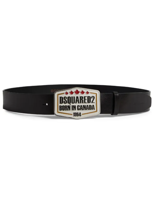 Logo-buckle Leather Belt