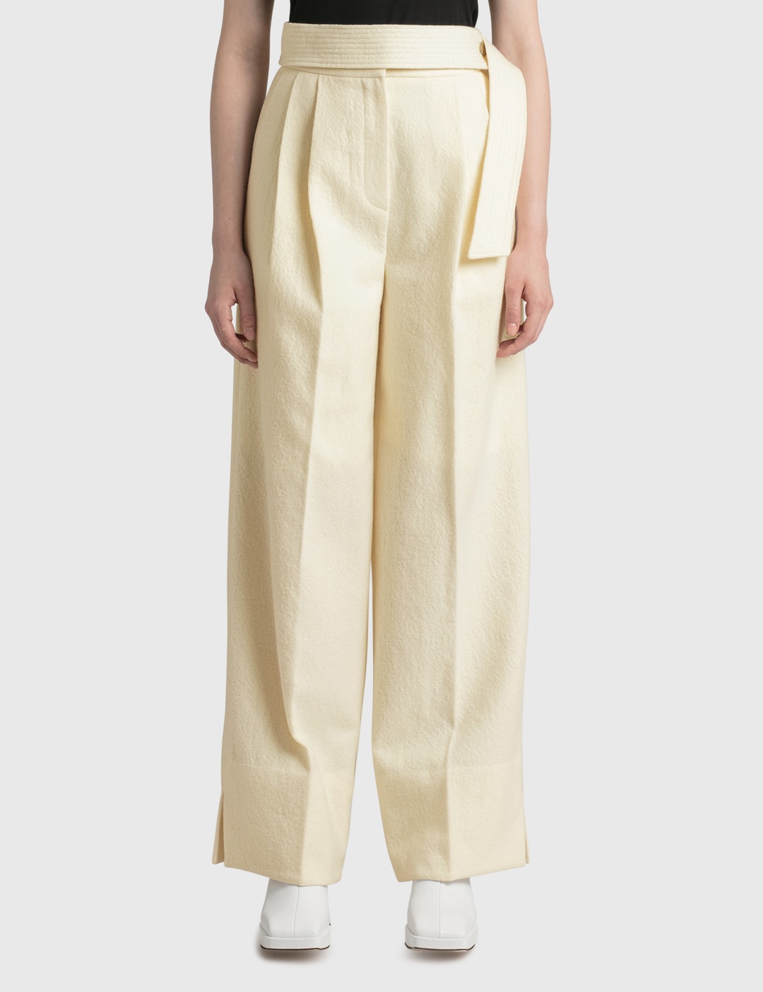 Virgin-Wool High-Rise Wide Trousers
