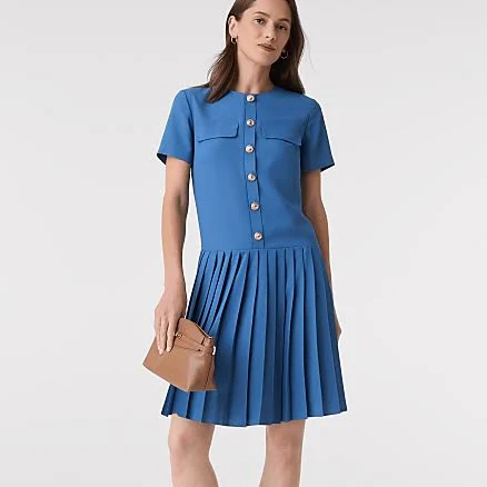 Ann Taylor Women's Pleated Shift Dress