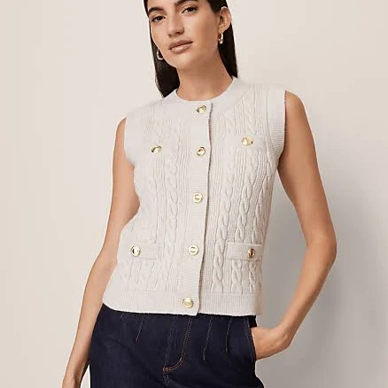 Ann Taylor Women's Cable Sweater Vest