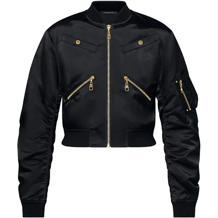 Louis Vuitton Cropped Ruched-Sleeve Bomber Jacket