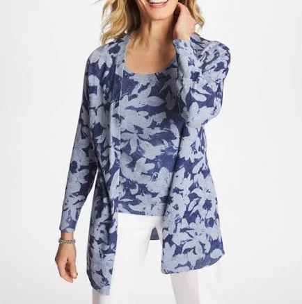 Chico's Women's Ella Floral Cardigan Sweater