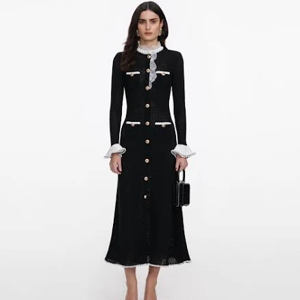Self Portrait Long-sleeve Midi Dress