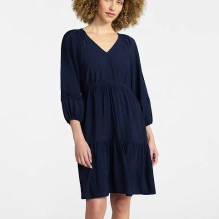 Time and Tru Women's Tiered Mini Dress with Sleeves