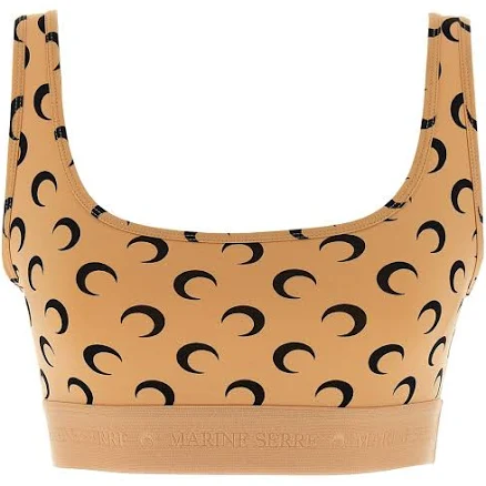 MARINE SERRE 'Moon Printed Jersey' Cropped Top