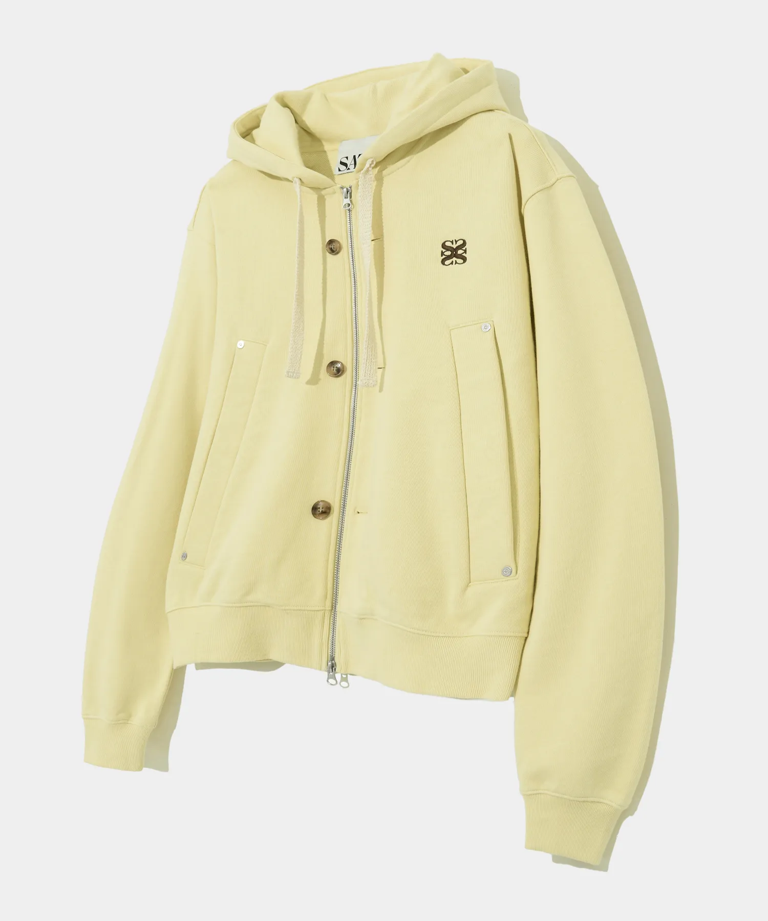 Theo Cotton All Day Hooded Zip-up Vintage Yellow