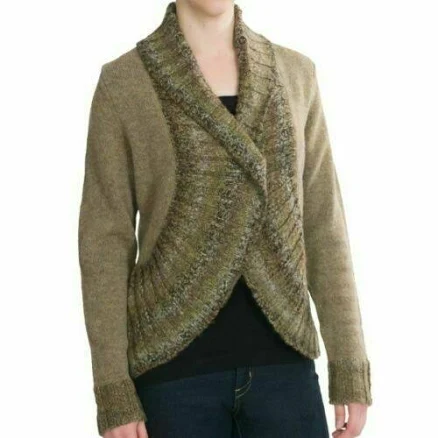 Woolrich Womens Kendal Creek Moss Green Cardigan Knit Sweater Wrap Xl