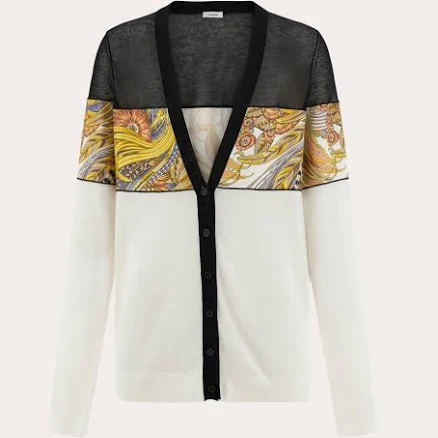 Ferragamo Women's V-Neck Rooster Print Cardigan