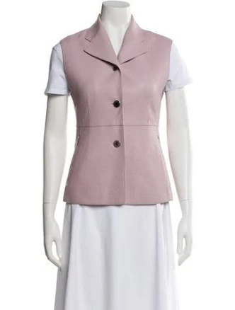 Hermès Leather Vest in Purple, Women's US2, FR34 | XS