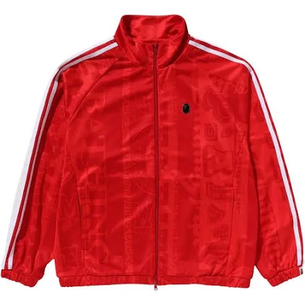 BAPE Fans Scarf Track Jacket 'Red' | Men's Size L