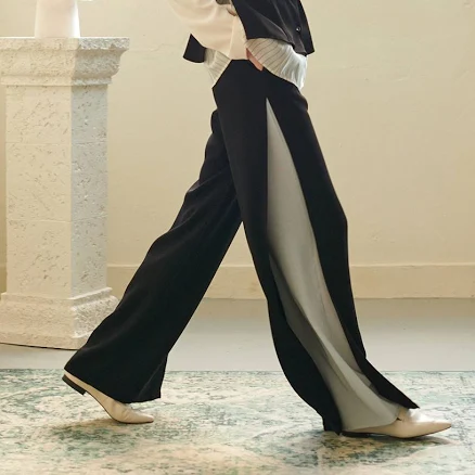 LUNE GEORGETTE Crepe Pants