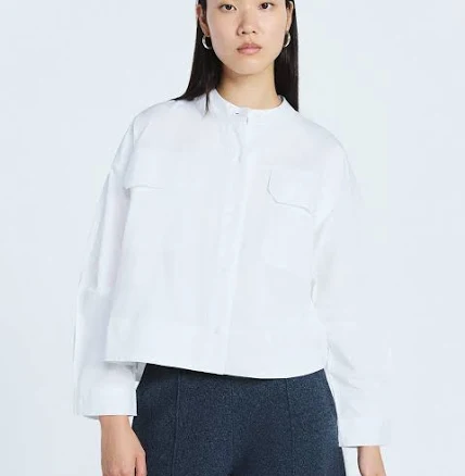 Scoop Women's Cropped Oversized Button-Down Shirt