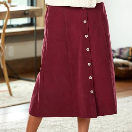 Vermont Country Store Women's Classic Corduroy Midi Skirt