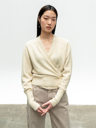 Button Wool Wrap Cardigan