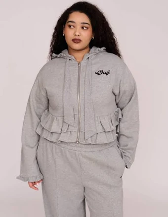 Lazy Oaf Frill Zip Through Hoodie