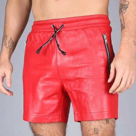 MR. Riegillio Men's Leather Track Short