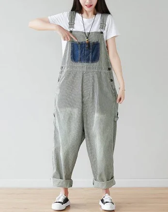 Denim Pocket Overalls