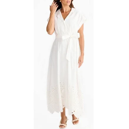 Brave+True Women's Versailles Cutwork Maxi Shirtdress