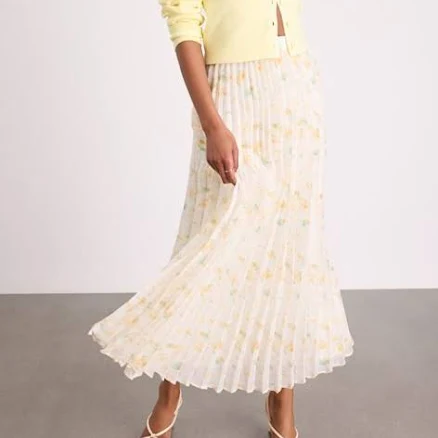 Lulus Floral Pleated Midi Skirt