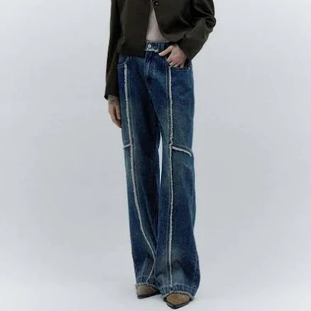 INSILENCE Women's Tassel Divided Denim