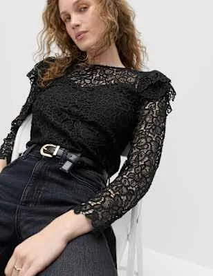 Marks & Spencer Lace Frill Detail Blouse