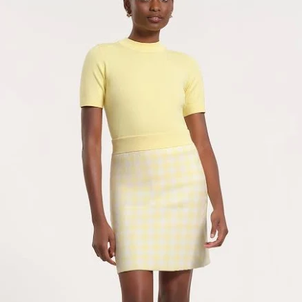 Isaac Mizrahi New York Women's Gingham Knit Sweater Skirt