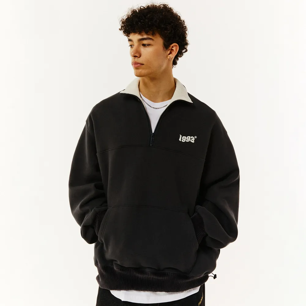 Vintage Half Zip Up_Charcoal