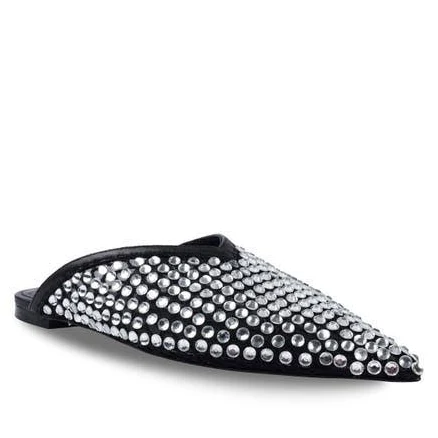 ZIGI Women's Lilla Crystal Embellished Pointed Toe Mule Sandals