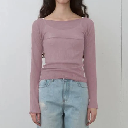 KIJUN Sheer Boatneck Knit