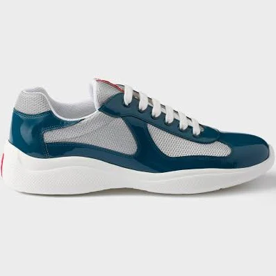 Prada Men's Patent Leather and Technical Fabric America's Cup Sneakers