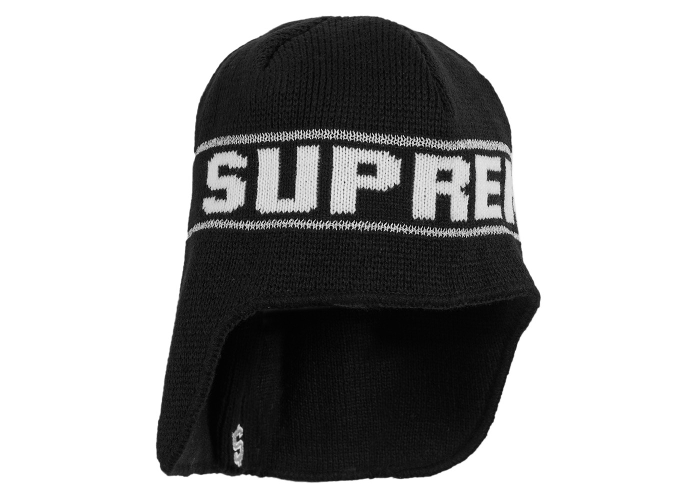 Split Logo Earflap Beanie