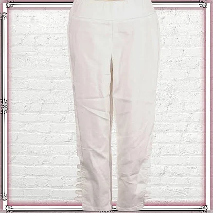 Venus Pants & Jumpsuits | Venus White Cutout Cropped Ankle Pants Size 4 | Color: White | Size: 4 | Eccentrichic's Closet