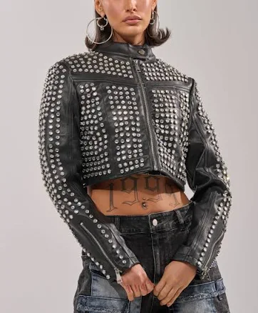 AKIRA Ashton Rhinestone Moto Jacket