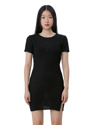 C Embroidery Knit Dress