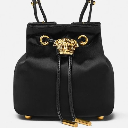 Versace La Medusa Satin Mini Bucket Bag