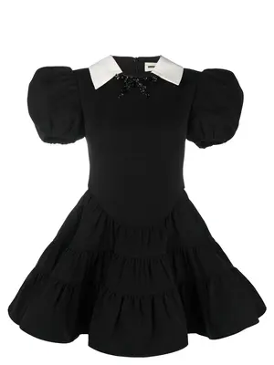 Black Flared Minidress