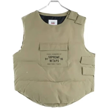 Supreme Wtaps Tactical Down Vest 21fw Brown in Beige, Men's