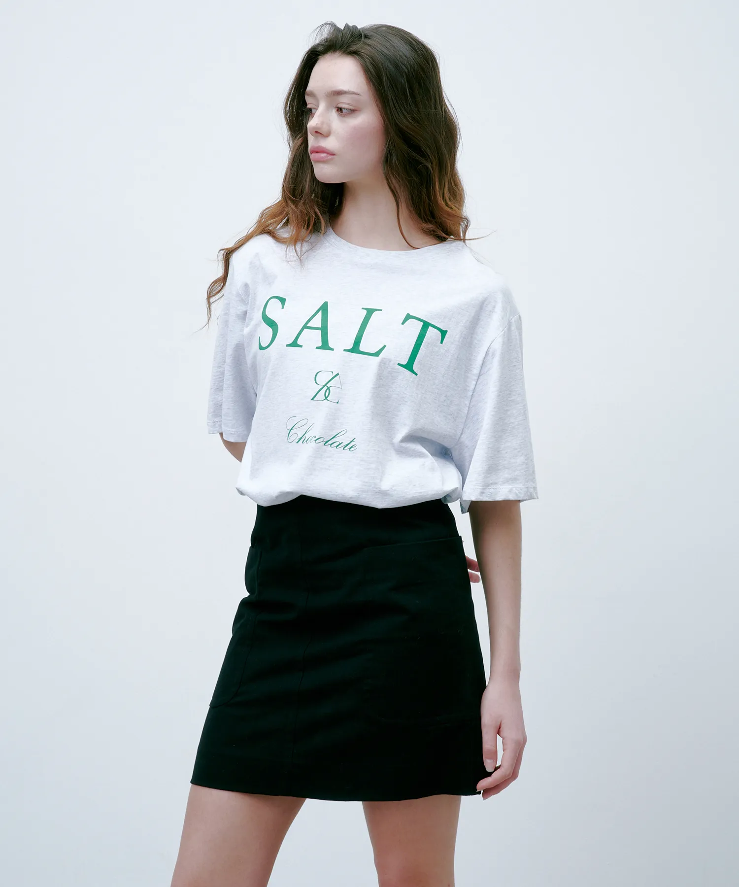 SALT lettering t-shirt melange gray 4W2321002