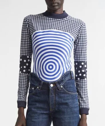 Jean Paul Gaultier Vichy & Target Jersey Top