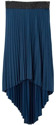 Peach Couture Hi Lo Pleated Skirt with Ribbon Stitch