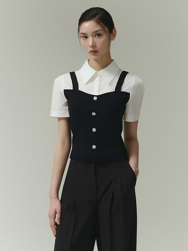 Knit Bustier Blouse