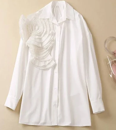 Katla Flower Corsage Shirt Blouse