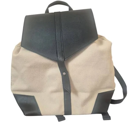 Deux Lux Demi backpack Back Pack Black White Vegan Leather Cloth