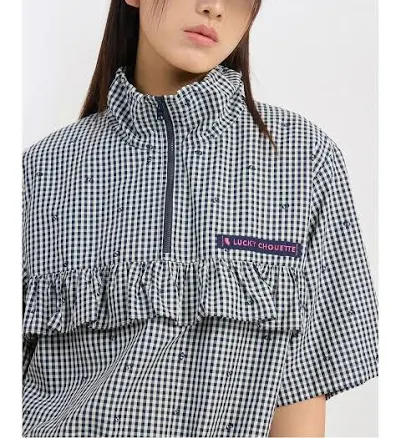 LUCKY CHOUETTE Frill Check Anorak Jumper